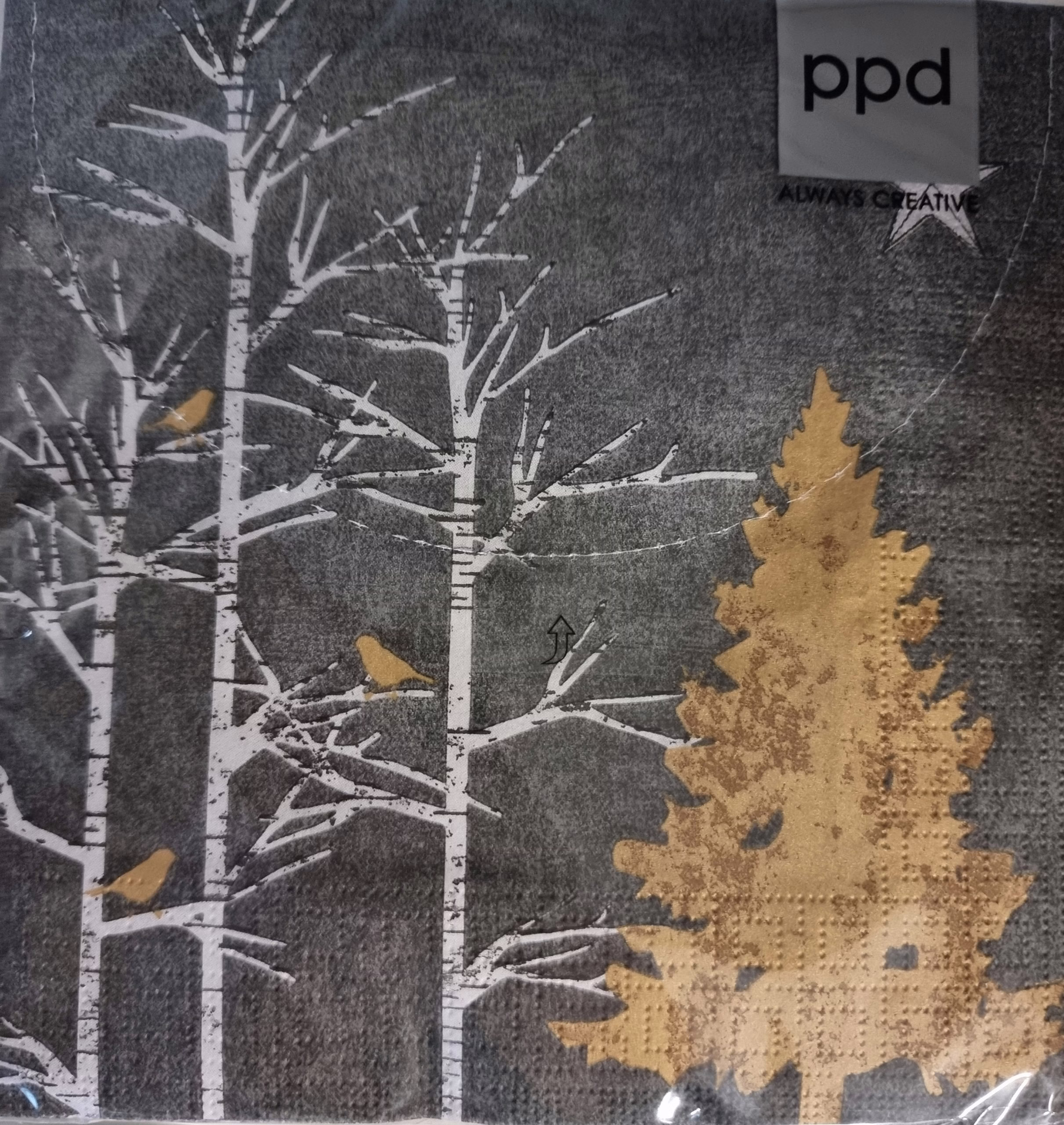 Serviettes Noël sapin doré