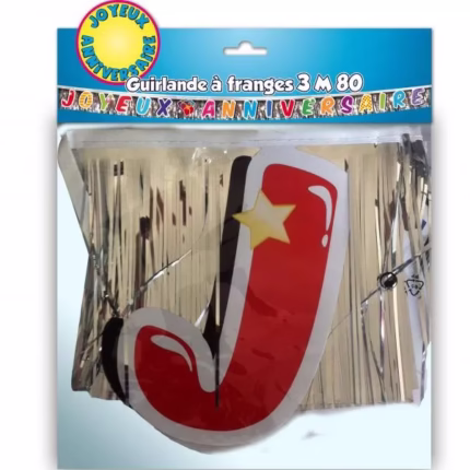 Guirlande frange lettre "joyeux anniversaire" 3m80
