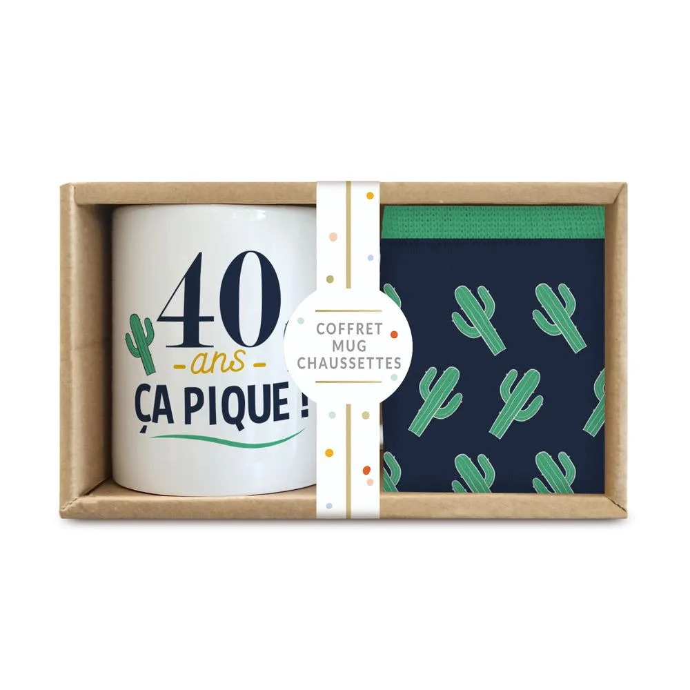 Coffret Mug+Chaussettes 40 ans