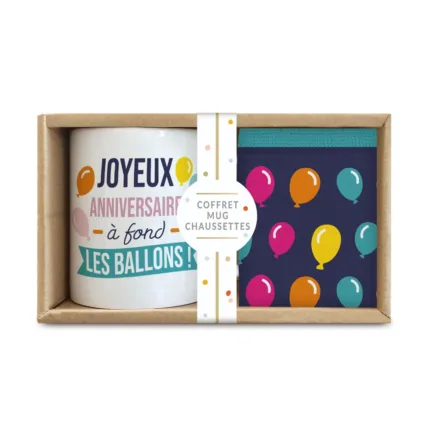 Coffret Mug+Chaussettes Joyeux anniversaire