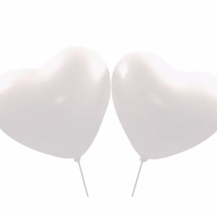 Ballons de baudruche Blanc Coeur 40cm